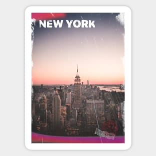 Vintage New York Skyline Poster | Places of the World Sticker